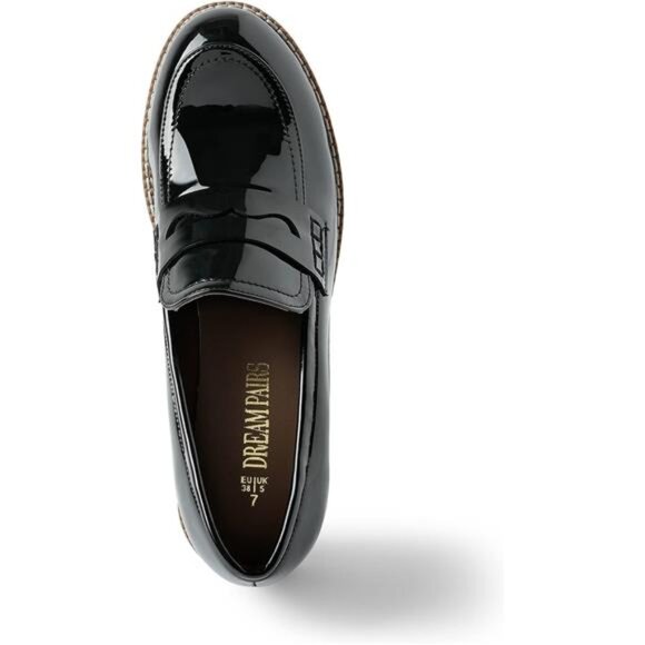 Women's Platform Chunky Heeled Loafers, Womens Business Casual - Picture 3 of 7